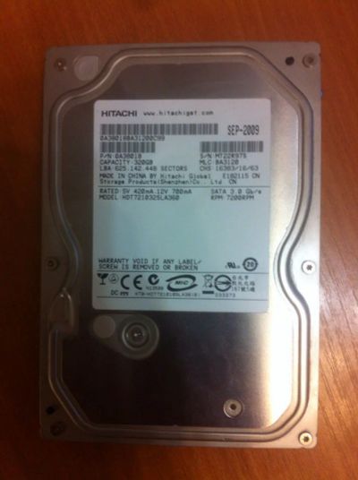 Лот: 6737293. Фото: 1. жесткий диск Hitachi 320 gb. Жёсткие диски (HDD)