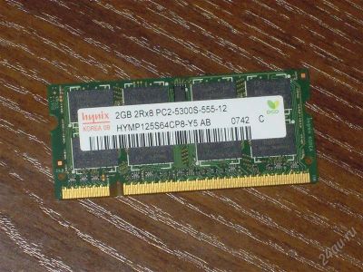 Лот: 1149602. Фото: 1. Память от ноута 2GB 2Rx8 DDR2. Оперативная память