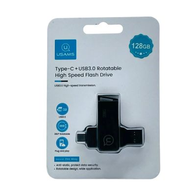 Лот: 25795980. Фото: 1. Флешка USAMS 128GB TYPE-C USB... USB-флеш карты