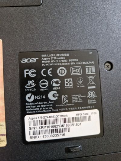 Лот: 20748780. Фото: 1. Ноутбук на запчасти Acer Aspire... Ноутбуки