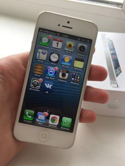 Лот: 8032572. Фото: 1. iPhone 5 16Gb White. Без обмена... Смартфоны