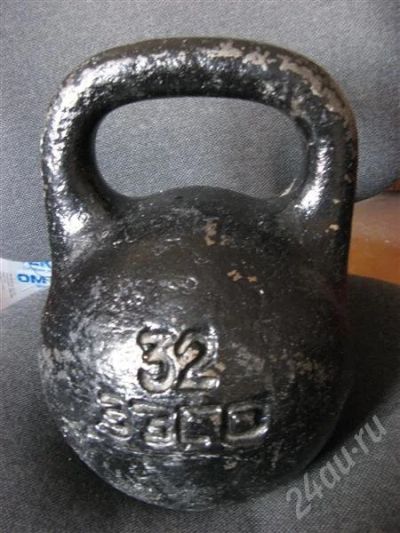 Лот: 461075. Фото: 1. Гиря 32 кг. Штанги, блины
