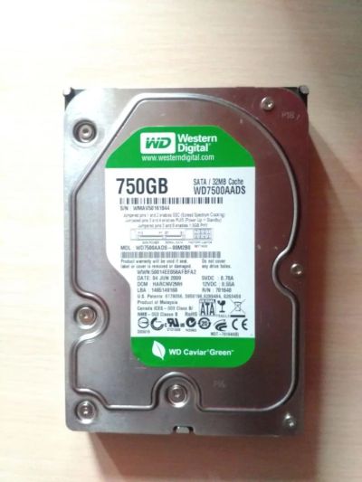 Лот: 11218391. Фото: 1. WD7500AADS. Жёсткие диски (HDD)