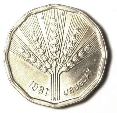 Лот: 3718382. Фото: 1. Уругвай.2 новых песо 1981 г..Всемирный... Америка