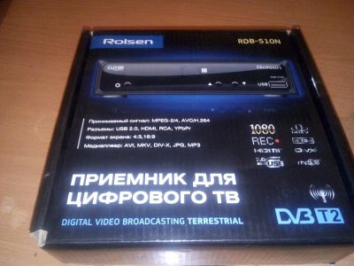 Лот: 10965727. Фото: 1. Тв приставка rolsen 1. Цифровое, спутниковое ТВ