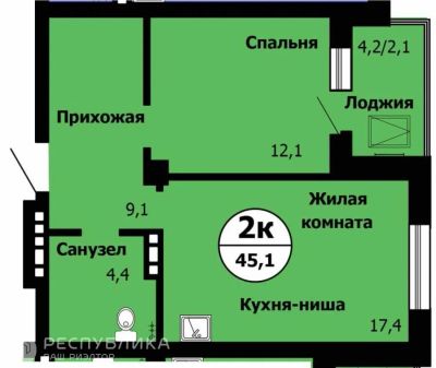 Лот: 21101121. Фото: 1. Продажа Квартира Красноярск, Лесопарковая... Квартиры, студии