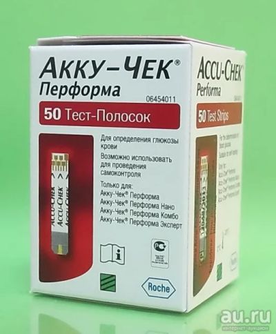 Лот: 10137707. Фото: 1. Тест-полоски Accu-chek Performa. Антисептики, защитные средства, медицинские маски