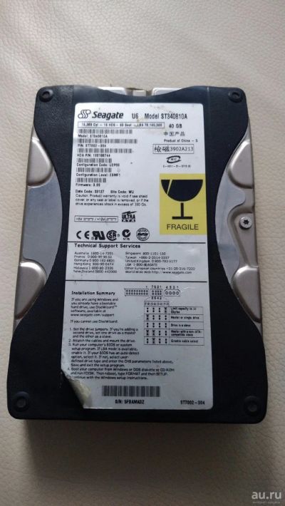 Лот: 17339520. Фото: 1. HDD 3,5" жесткий диск 40 Gb исправный. Жёсткие диски