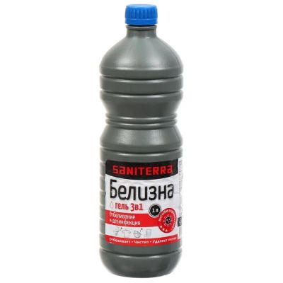 Лот: 24107995. Фото: 1. Белизна Saniterra, 3в1, 1 л, гель. Бытовая химия