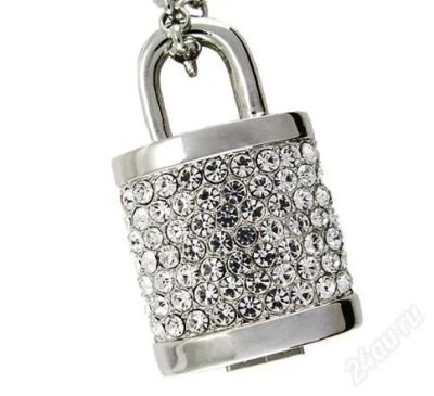 Лот: 1309975. Фото: 1. USB флешка 4GB Замок со стразами. USB-флеш карты