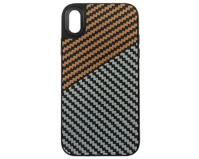Лот: 20888095. Фото: 1. Чехол iPhone XR Dual Carbon, оранжевый... Чехлы, бамперы