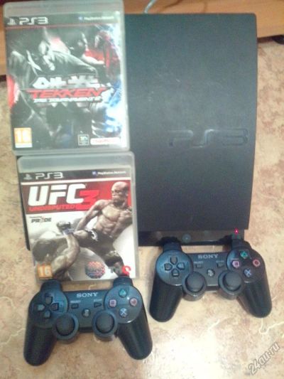 Лот: 5890896. Фото: 1. Sony PS3 slim 320gb. 2 джойстика... Игровые приставки, консоли
