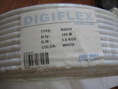 Лот: 8590426. Фото: 1. Кабель Digiflex RG6 U Коаксиальный... Провода, кабели