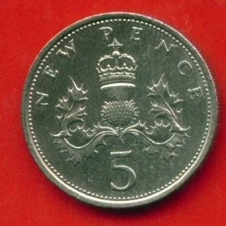 Лот: 8893286. Фото: 1. Великобритания 5 пенсов 1970... Великобритания и острова