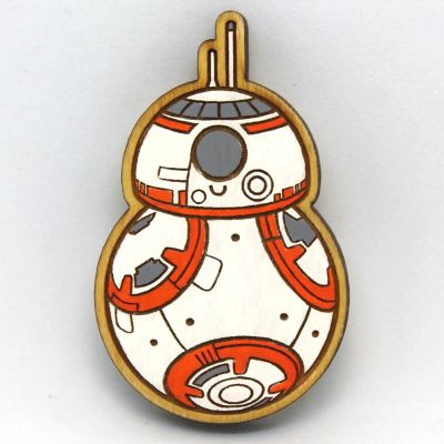 Лот: 14822977. Фото: 1. Деревянный Значок BB-8(Звездные... Сувенирные
