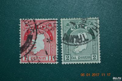 Лот: 8865656. Фото: 1. Марки Ирландии 1940г. Карта. стандарт... Марки