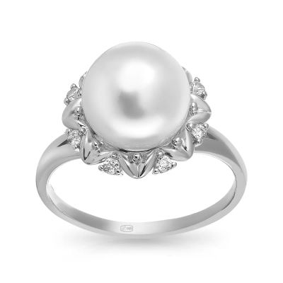 Лот: 23783211. Фото: 1. Кольцо из серебра с жемчугом SWAROVSKI... Кольца, перстни