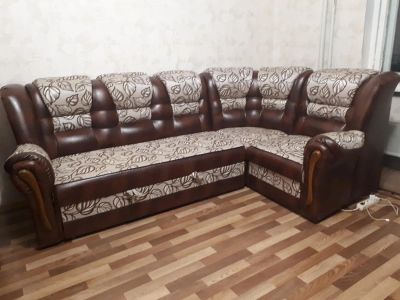 Лот: 10446444. Фото: 1. Диван эко кожа/ ткань. Диваны