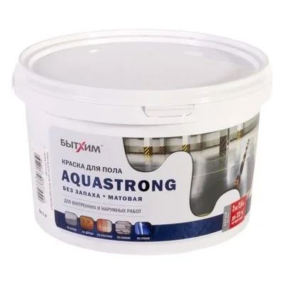 Лот: 17609107. Фото: 1. Краска AQUASTRONG для пола серая... Краски, лаки, растворитель