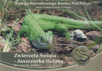 Лот: 5893305. Фото: 1. Польша 2009 2 злотых Зелёная ящерица... Европа