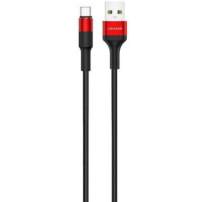Лот: 22150155. Фото: 1. Кабель USAMS Type-C U5 1.2m Red. Дата-кабели, переходники
