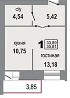 Лот: 3672246. Фото: 1. Сдам 1-комн. квартиру, Судостроительная... Квартиры, студии