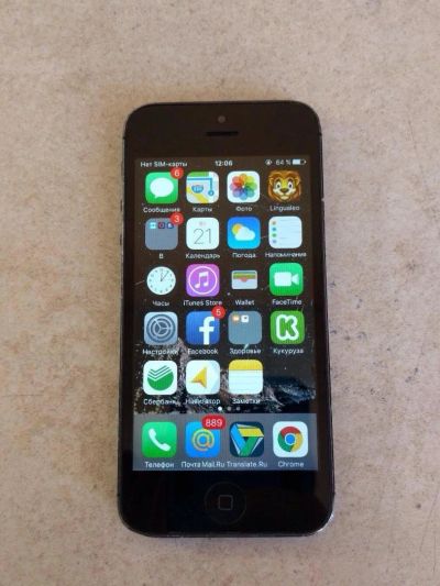 Лот: 9369202. Фото: 1. Apple iPhone 5 16Gb black. Смартфоны
