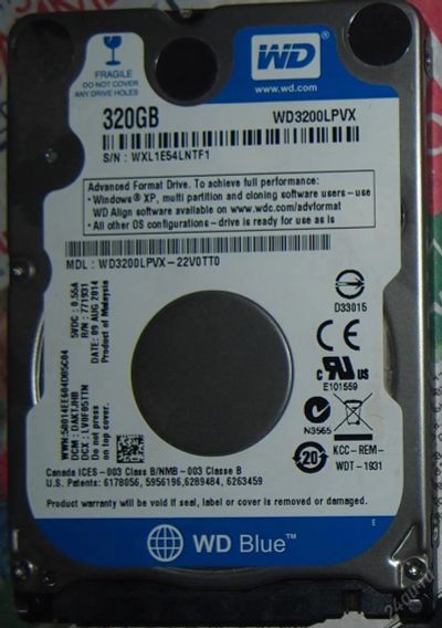 Лот: 5680578. Фото: 1. Жесткий диск для ноутбука 320Gb... Жёсткие диски (HDD)