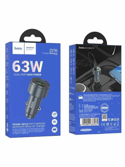 Лот: 25794928. Фото: 1. АЗУ HOCO Z57B 1A1C LED 63W PD45W... Зарядные устройства, блоки питания, адаптеры сетевые для смартфонов