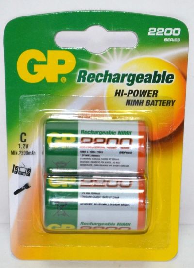 Лот: 14551235. Фото: 1. Аккумулятор Ni-MH C GP 2200mAh... Батарейки, аккумуляторы, элементы питания