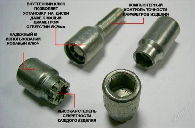 Лот: 1421180. Фото: 1. Секретки на колеса FARAD Sicutune... Механические блокираторы и противоугонные устройства