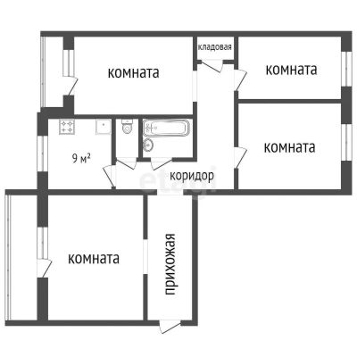 Лот: 24952406. Фото: 1. Продам 4-комн. кв. 77.7 кв.м... Квартиры, студии