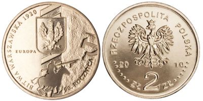 Лот: 4499713. Фото: 1. 2 злотых 2010 год. 90-я годовщина... Европа