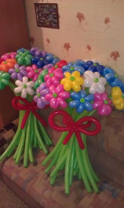 Лот: 5087855. Фото: 1. Ромашки из шаров, цветы из шаров... Воздушные шары