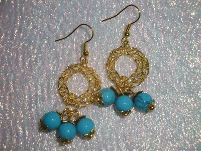 Лот: 1548774. Фото: 1. Серьги ручной сборки " Бирюза... Серьги, каффы