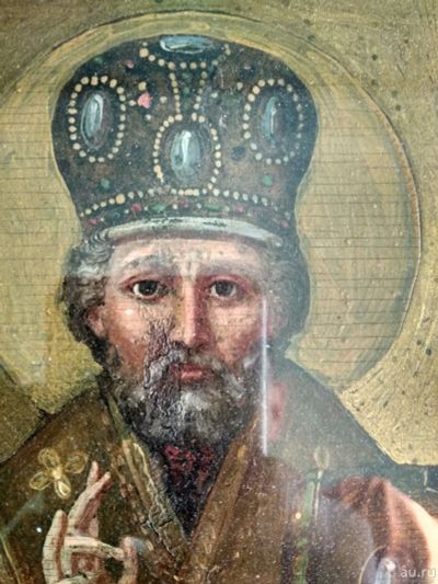 Лот: 14824195. Фото: 1. Древняя икона Николай Святитель. Иконы