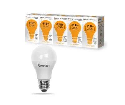 Лот: 19242635. Фото: 1. Лампа светодиодная Sweko 42LED-A70-25W-230-3000K-Е27... Лампочки