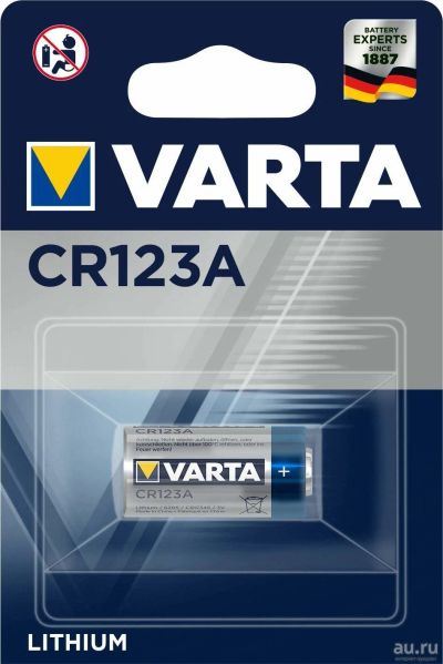 Лот: 5689503. Фото: 1. Батарейка Varta CR123A (3.0V... Батарейки, аккумуляторы, элементы питания