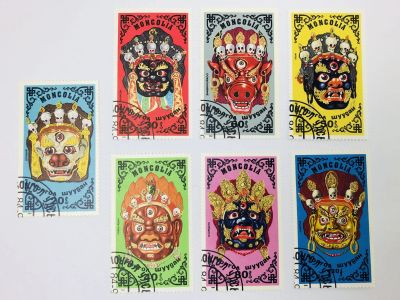 Лот: 23314231. Фото: 1. Традиционные монгольские маски... Марки