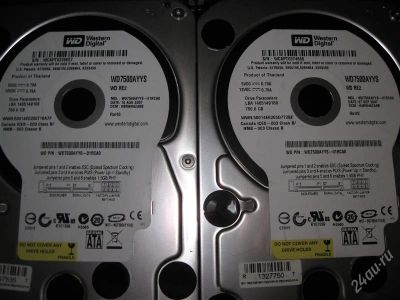 Лот: 1948056. Фото: 1. Жёсткие диски WD 750ГБ 2 шт. Жёсткие диски (HDD)