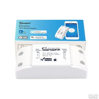 Лот: 13604116. Фото: 1. WiFi реле Sonoff Basic 10А для... Реле, тумблеры, переключатели