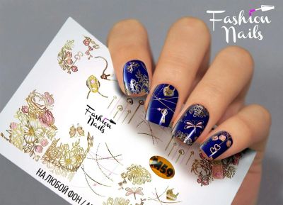 Лот: 11294145. Фото: 1. слайдер дизайн fashion nails metallic... Украшения, дизайн ногтей