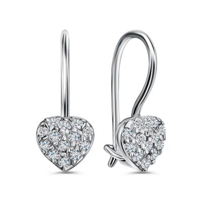 Лот: 23875817. Фото: 1. Серьги детские Сердце из серебра... Серьги, каффы