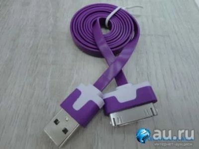 Лот: 13417015. Фото: 1. Кабель iPhone 4/4S плоский 1 м... Зарядные устройства, блоки питания, адаптеры сетевые для смартфонов