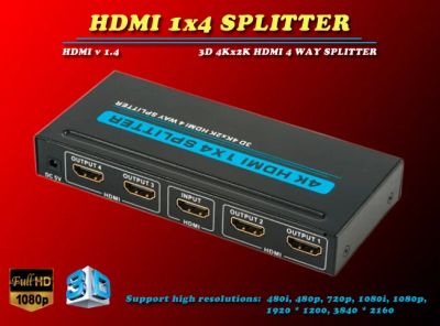 Лот: 5998343. Фото: 1. HDMI сплиттер/разветвитель 1x4... Другое (аксессуары)