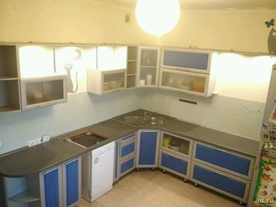 Лот: 10315780. Фото: 1. Кухонный гарнитур угловой (серебристый... Кухонные гарнитуры