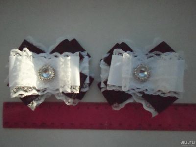 Лот: 8834322. Фото: 1. Банты школьные с кружевом на заколках. Аксессуары