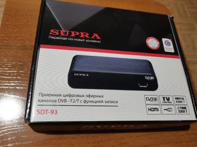 Лот: 24666290. Фото: 1. Supra SDT-93 DVB-T2/T приемник... Цифровое, спутниковое ТВ