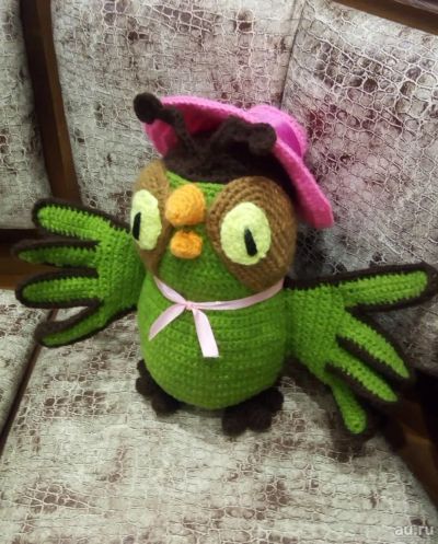 Лот: 18232730. Фото: 1. Мудрая сова игрушка ручной работы. Авторские куклы, игрушки, поделки