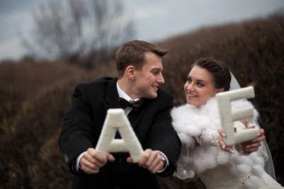 Лот: 6069678. Фото: 1. Свадебные буквы жениха И невесты... Другое (свадебная мода)
